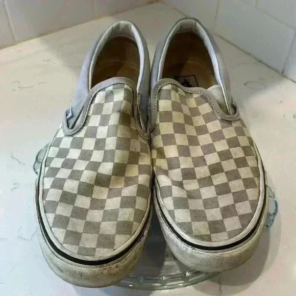 Vans Shoes - Vans Slip on Gray White Checker